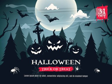 Korku Cadılar Bayramı vektör arkaplanı