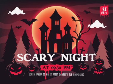 Ürkütücü Cadılar Bayramı vektör arkaplanı