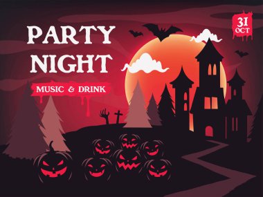 Ürkütücü Cadılar Bayramı vektör arkaplanı