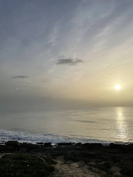 Belle Soirée Sur Côte Océan Portugal — Photo