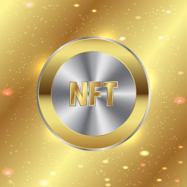 Altın ve gümüş karışık NFT madeni para ve altın boşluk etkisi