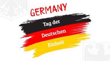 Berlin arkaplanlı Tag der Deutschen einheit afişi