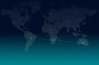 Arkaplan için dijital dünyayı küreselleştirme ağını modernleştir İnternet çevrimiçi bağlantı teknolojisi çizimi