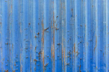 Arka plan için eski grunge paslı dalga çizgisi çelik konteynır metal duvar dokusu deseni