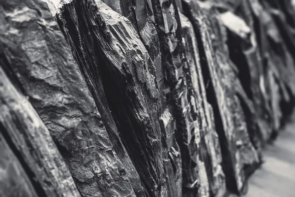 Slate Rock Nature Stone Closeup Layer High Detail Black White — Stock Photo, Image