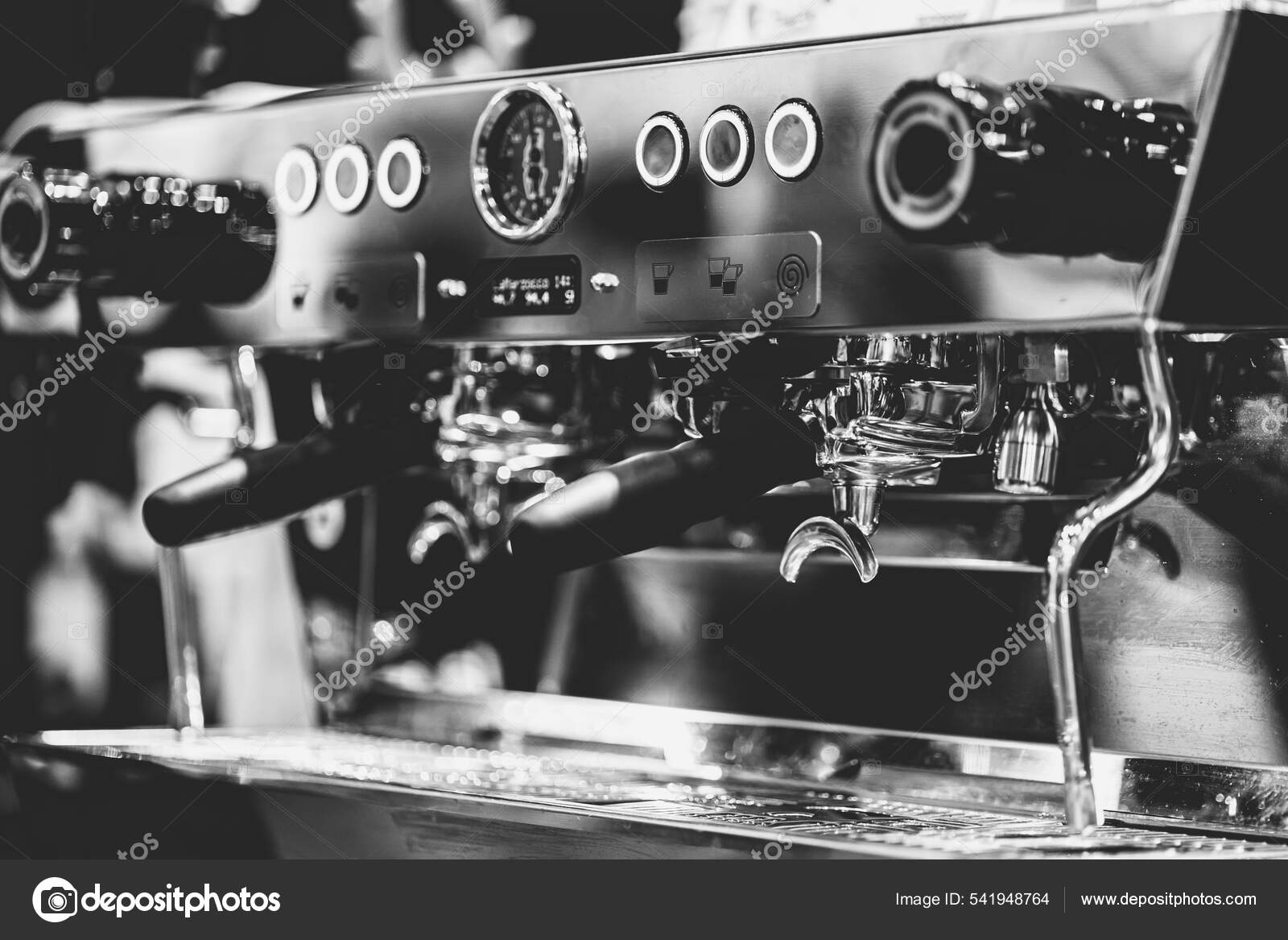 Italian Espresso Machine Black White Vintage Color Style Stock Photo by