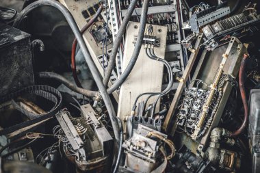 Elektronik atık ağır sanayi çöplüğü eski ve kirli