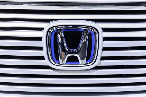 Honda Motor Usine Logo Marque Signe Gros Plan Avant Voiture — Photo