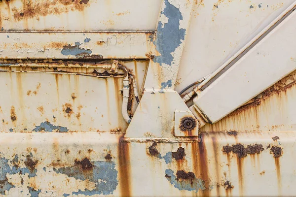 旧生锈的肮脏金属墙体工业纹理图案为背景 — 图库照片