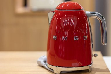Smeg Kettle modern Italy home appliances metalworking company founded in 1948.25 May 2022,Bangkok, THAILAND.