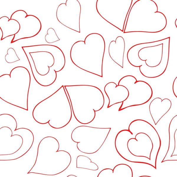 Patrón Sin Costuras Del Corazón Dibujo Mano Del Corazón Para — Archivo Imágenes Vectoriales