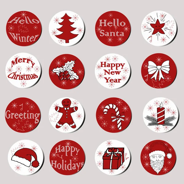 Highlight Cover Icon Select New Year Christmas Story Hand Drawn — Stock Vector