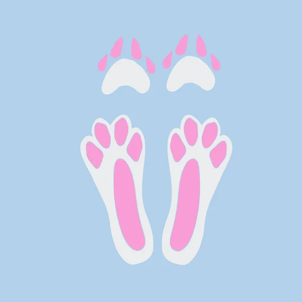 可爱的兔子爪子指纹野兔粉色为了你的装饰 — 图库矢量图片