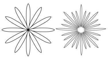 Soyut çiçek, güneş. Taslak çizimi. Dekorasyon için, hikaye için.