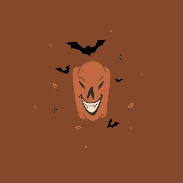 Hand Drawn Abstract Vector Graphic Clipart Illustrations Halloween Holiday Costume — Stockový vektor