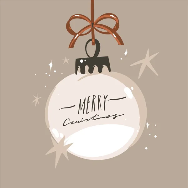 Hand Drawn Vector Abstract Graphic Merry Christmas Happy New Year —  Vetores de Stock