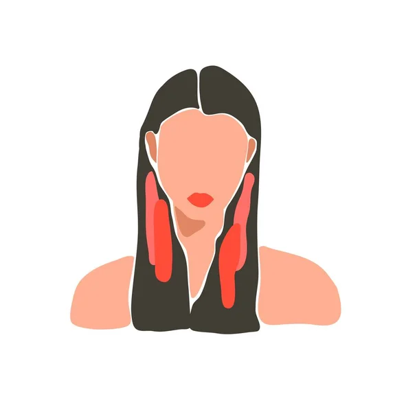 Ilustración Moda Estética Contemporánea Gráfica Abstracta Vectorial Dibujada Mano Con — Vector de stock