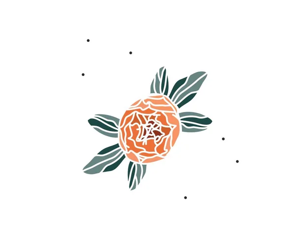 Çizimi Vektör Soyut Düz Grafik Illüstrasyon Çizgi Çiçek Sanatının Logo — Stok Vektör