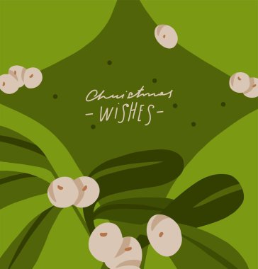 El çizimi vektör soyut çizimi Mutlu Noeller ve mutlu yeni yıl iklim çizimleri çiçekli ve yapraklı tebrik kartı. Mutlu Noeller güzel çiçek kartı tasarımı. Kış tatili sanatı.