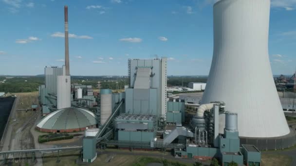 Vista Aérea Central Eléctrica Carbón Walsum Unit Ubicada Ciudad Duisburg — Vídeos de Stock