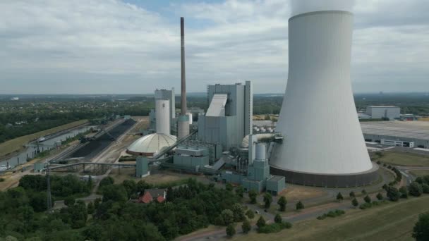 Légi Felvétel Kőszéntüzelésű Walsum Unit Erőműről Duisburg Városában Észak Rajna — Stock videók