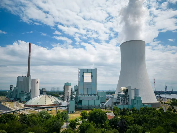 Légi Felvétel Kőszéntüzelésű Walsum Unit Erőműről Duisburg Városában Észak Rajna — Stock Fotó