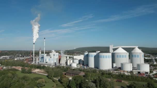 Zuckerfabrik Mit Blockheizkraftwerk Bhkw Jlich — Stockvideo