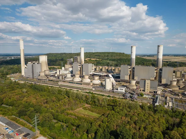被拆除的Lignite火力发电厂Grevenbroich 它是德国最大的燃煤发电厂之一 拥有16个发电厂 装机容量高达2 400兆瓦 — 图库照片