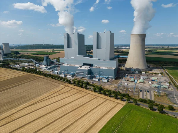 Aerial View Lignite Fired Power Station Neurath North Rhine Westphalia — Stock Photo, Image