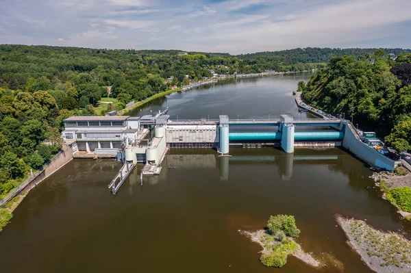The Baldeney hydropower plant and dam is a run-of-river power plant in the city of Essen, Germany. The hydroelectric plant has a capacity of 9 Megawatts and is located on the Essen-Baldeney lake. It is operated by RWE Innogy.