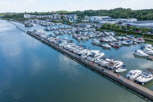 Przystań Bergkamen Jest Największym Portem Jachtowym Nadrenii Północnej Westfalii Marina — Zdjęcie stockowe