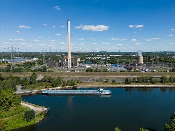 Waste-to-Energy plant in the city of Essen, Germany. The facility combusts wastes to produce electricity and district heating. The waste generated by the cities of Essen and Gelsenkirchen alone takes up over 50% of the capacity at the plant.