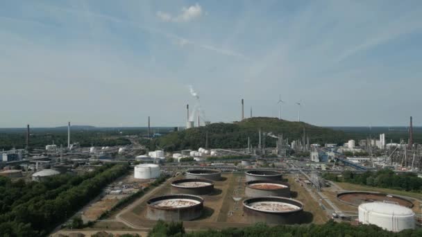 Вид Воздуха Топливный Склад Нефтяные Резервуары Северном Рейне Вестфалии — стоковое видео