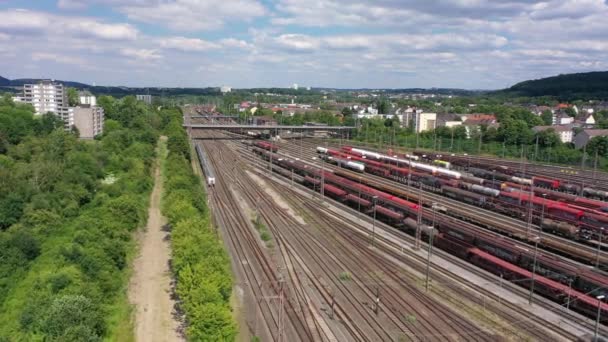 Marshalling Yard Στην Πόλη Hagen Της Βόρειας Ρηνανίας Βεστφαλίας Λειτουργεί — Αρχείο Βίντεο