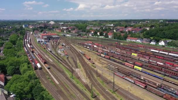 Seřaďovací Nádraží Osobní Stanice Městě Oberhausen Severní Porýní Vestfálsko Jedním — Stock video