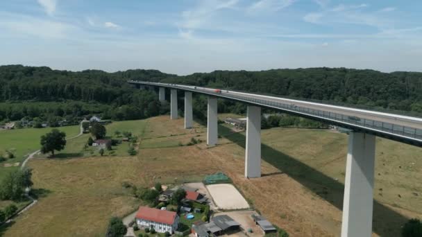 Mintard Bridge Ruhrtalbrcke North Rhine Westphalia Germanys Longest Steel Road — Stock Video