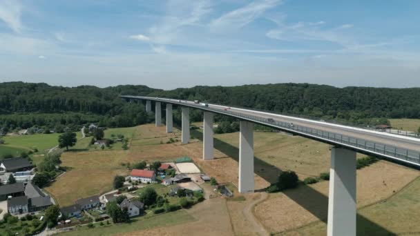 Mintard Bridge Ruhrtalbrcke North Rhine Westphalia Germanys Longest Steel Road — Stock Video