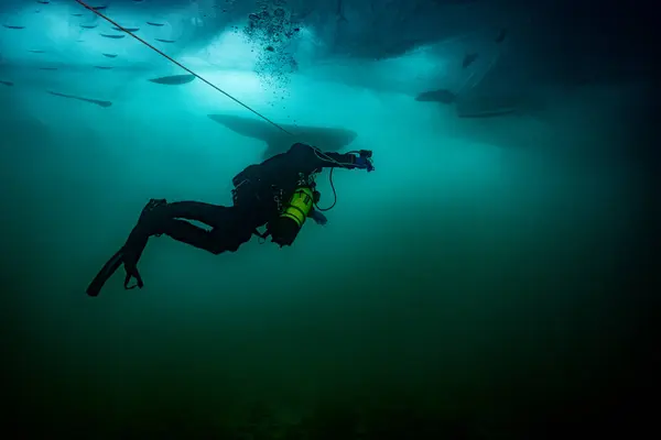 Baykal gölünde buz dalışı. Hafif bir oyun. 
