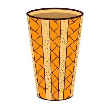 İskandinav desenli seramik turuncu cam.