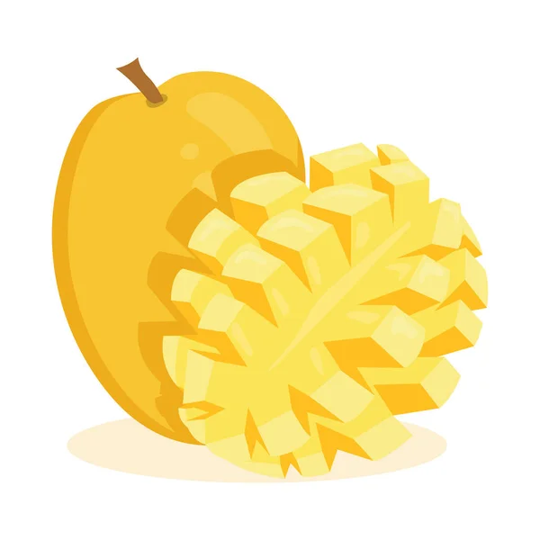 Pięknie Całe Plasterkach Mango Tropikalne Owoce Egzotyczne — Wektor stockowy