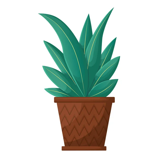 Beautiful Long Green Flower Pot — Wektor stockowy