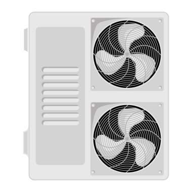 Large outdoor grey unit air conditioner with fans