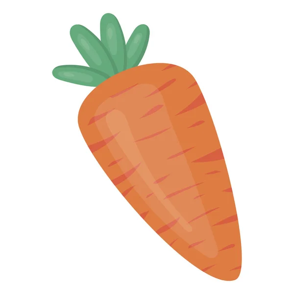 Carotte Orange Fraîche Dans Style Dessin Animé Plat — Image vectorielle