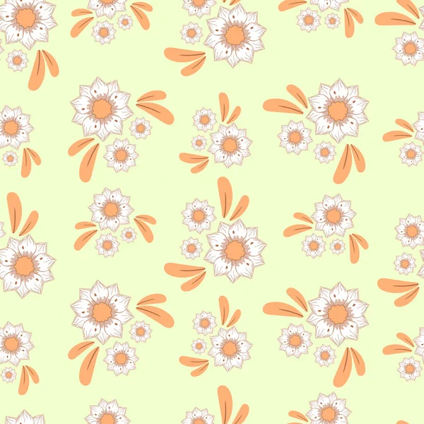 Motif Sans Couture Avec Petits Bouquets Fleurs Abstraits Automne Dans — Image vectorielle