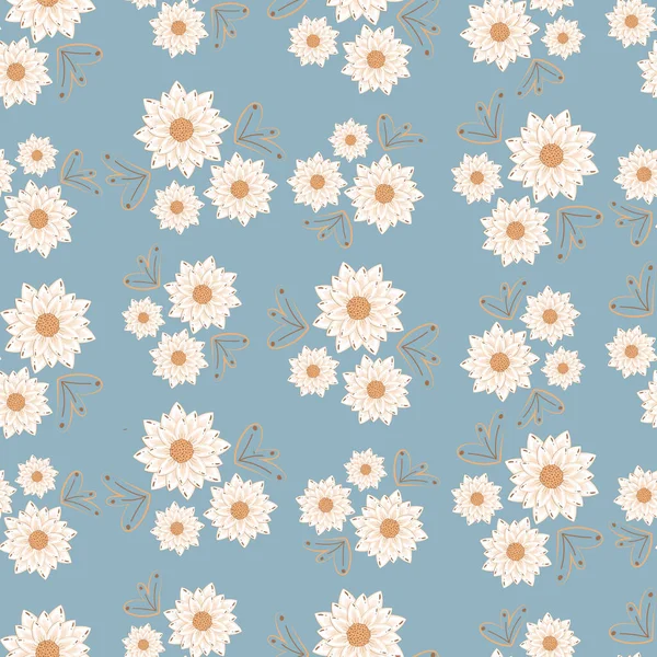 Motif Ornement Botanique Sans Couture Avec Des Petites Fleurs Abstraites — Image vectorielle