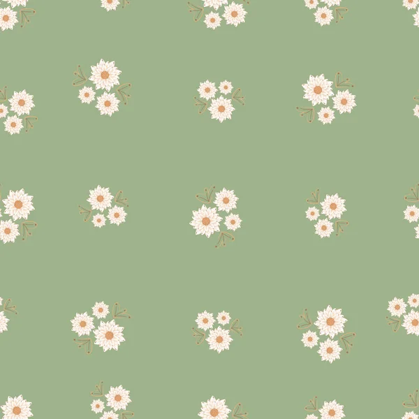 Motif Ornement Botanique Sans Couture Avec Petites Fleurs Abstraites Gribouillis — Image vectorielle