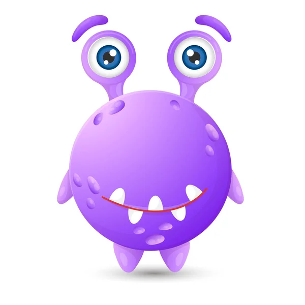 Funny Purple Cartoon Monster Two Eyes Children Halloween Decorations — Stockvector