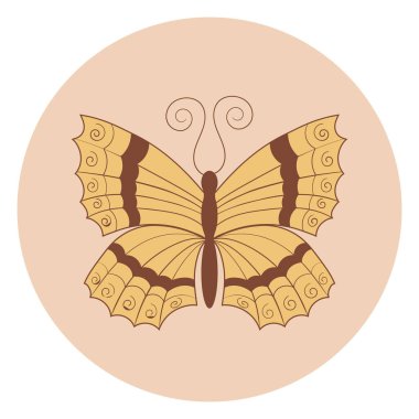 1970 'te hippi tarzında daire şeklinde yazılmış çiçekli Retro çıkartma kelebeği.