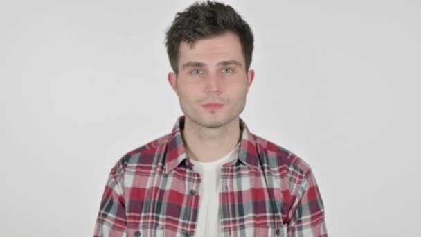 Portret młodego mężczyzny pokazujący Okay Sign — Wideo stockowe