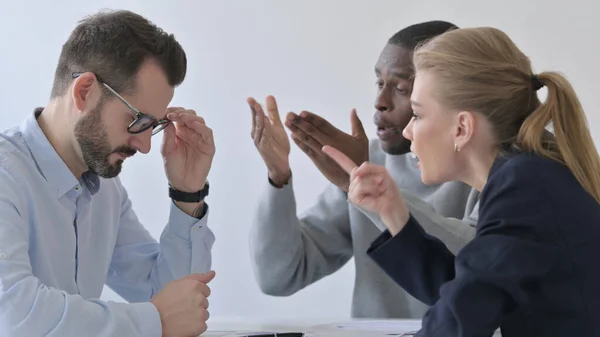 Business People Scolding Businessman in Office — Stockfoto